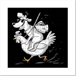Paola Salome features a dog riding a small chicken. (2) Posters and Art